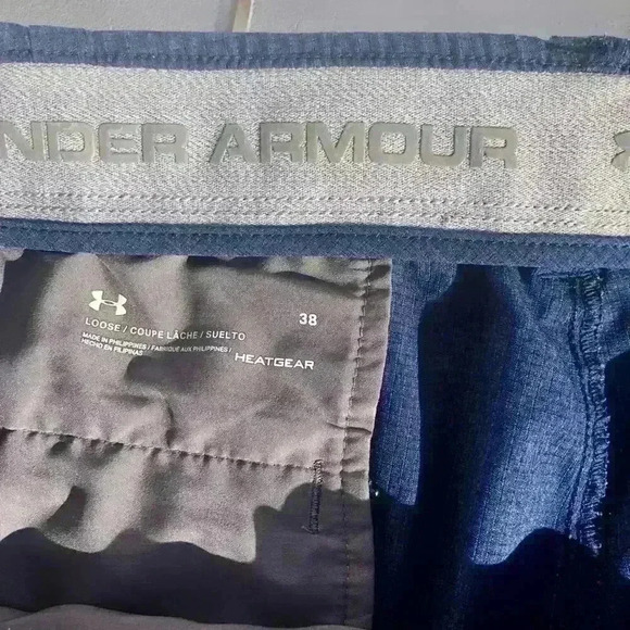 Under Armour Men HeatGear 11” Inseam Match Play Golf Shorts Navy Blue Size 38R - Picture 7 of 9